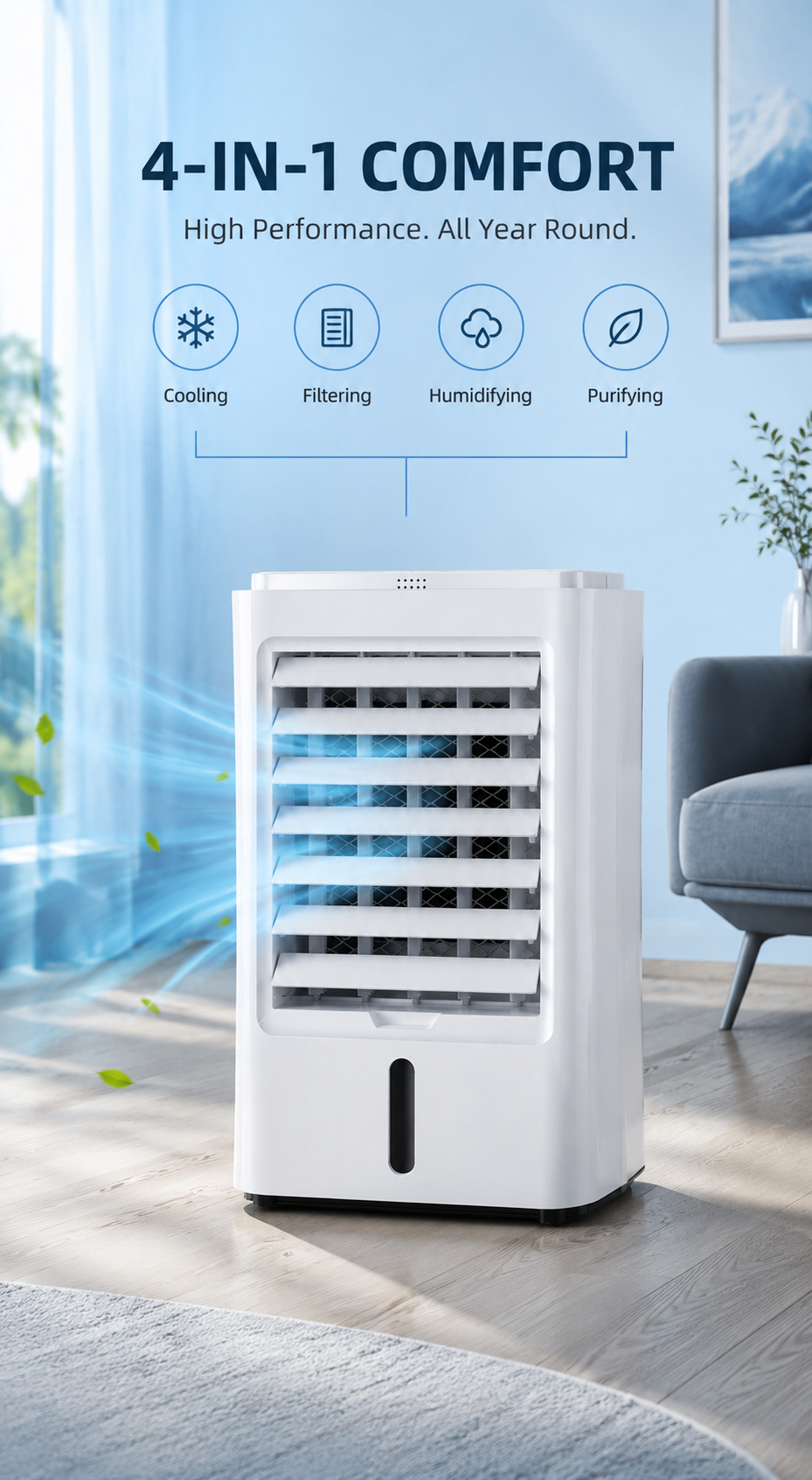 Compact Breeze Pro — Mini Bureau Airco USB Fluisterstil