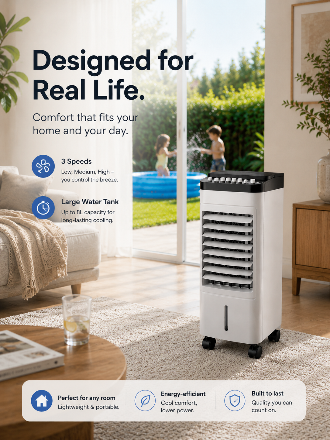 Coldest Breeze Frost 9000 grille de sortie d'air oscillation 40 degrés