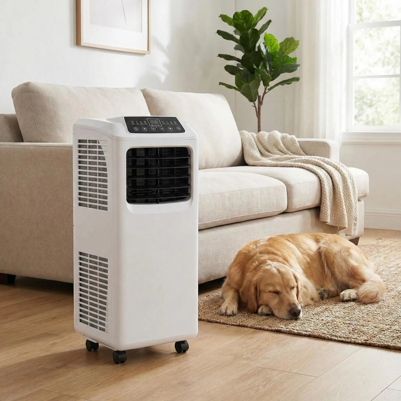 9000 BTU Portable Air Conditioner with Integrated Dehumidifier and Remote Control