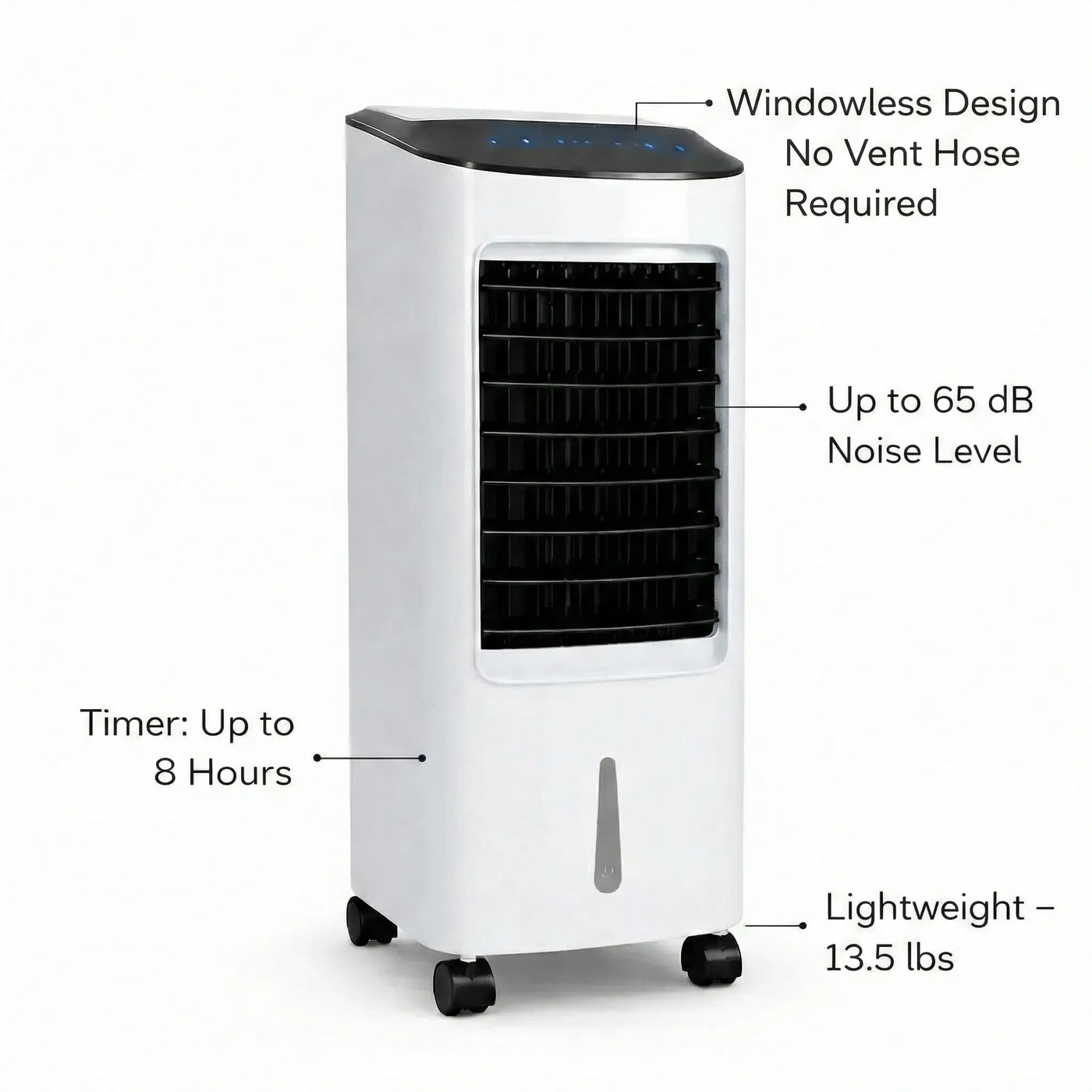 Compact Indoor Portable Air Conditioner - Windowless Stand-Up Cooling Unit