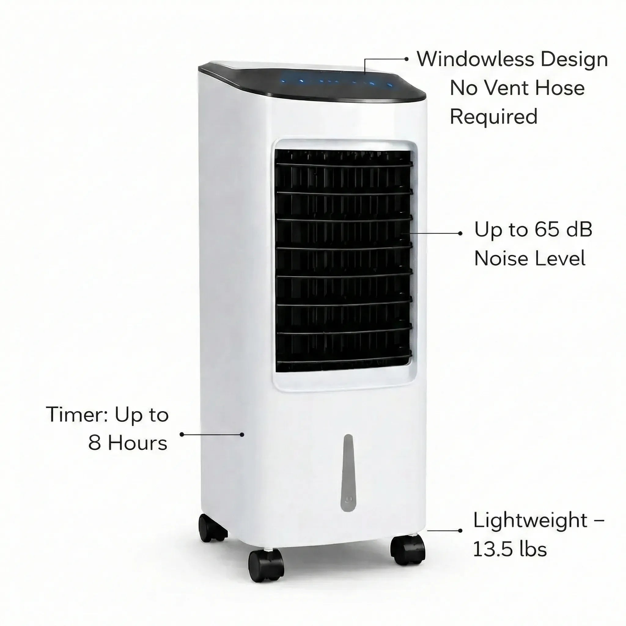 Compact Indoor Portable Air Conditioner - Windowless Stand-Up Cooling Unit